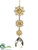 Crystal Drop Ornament - Clear Gold - Pack of 6