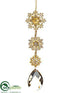 Silk Plants Direct Crystal Drop Ornament - Clear Gold - Pack of 6