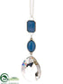 Silk Plants Direct Jewel Drop Ornament - Blue Clear - Pack of 12