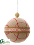 Silk Plants Direct Ball Ornament - Red Beige - Pack of 6