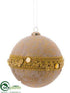Silk Plants Direct Ball Ornament - Gold Beige - Pack of 6