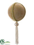 Silk Plants Direct Pearl Tassel Ball Ornament - Gold Pearl - Pack of 12