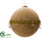 Teardrop Rhinestone Linen Ball Ornament - Gold Clear - Pack of 6