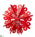 Silk Plants Direct Snowflake Ornament - Red - Pack of 12