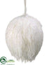 Silk Plants Direct Glitter Snow Ball Ornament - White - Pack of 24