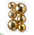 Plastic Ball Ornament Assortment - Gold Shiny - Pack of 12