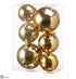 Silk Plants Direct Plastic Ball Ornament Assortment - Gold Shiny - Pack of 12