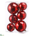 Silk Plants Direct Plastic Ball Ornament Assortment - Red Shiny - Pack of 12