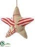 Silk Plants Direct Star Ornament - Red Beige - Pack of 12