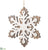 Snowflake Ornament - Gray White - Pack of 12