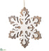 Silk Plants Direct Snowflake Ornament - Gray White - Pack of 12