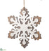 Silk Plants Direct Snowflake Ornament - Gray White - Pack of 6