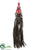 Glitter Pine Cone Tassel Ornament - Red Brown - Pack of 6