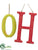 Ho Ornament - Green Red - Pack of 4