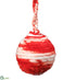 Silk Plants Direct Yarn Ball Ornament - Red White - Pack of 4