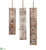 Joy, Hope, Peace Ornament - Brown Whitewashed - Pack of 4