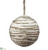 Silk Plants Direct Yarn Ball Ornament - Green White - Pack of 2