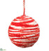 Silk Plants Direct Yarn Ball Ornament - Red White - Pack of 2