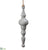 Snowflake Wood Finial Ornament - Gray White - Pack of 2