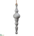 Silk Plants Direct Snowflake Wood Finial Ornament - Gray White - Pack of 2