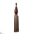 Wood Finial Ornament With Tassel - Brown Green - Pack of 4