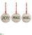 Joy, Peace, Noel Ornament - Cream Black - Pack of 4