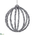Silk Plants Direct Glittered Filigree Ball Ornament - Silver - Pack of 12