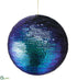 Silk Plants Direct Sequin Ball Ornament - Peacock - Pack of 6