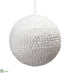 Silk Plants Direct Ball Ornament - White - Pack of 6