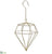 Metal Diamond Shape Ornament - Gold - Pack of 4