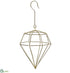 Silk Plants Direct Metal Diamond Shape Ornament - Gold - Pack of 4