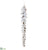 Rhinestone Icicle Drop Ornament - White Silver - Pack of 6