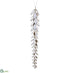 Silk Plants Direct Rhinestone Icicle Drop Ornament - White Silver - Pack of 6