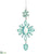 Rhinestone Drop Ornament - Jade Silver - Pack of 12