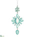 Silk Plants Direct Rhinestone Drop Ornament - Jade Silver - Pack of 12