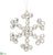 Rhinestone Snowflake Ornament - Clear Silver - Pack of 6