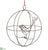 Birdcage Ornament With Bird - Silver Antique - Pack of 8
