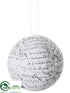 Silk Plants Direct Vintage Ball Ornament - White - Pack of 6