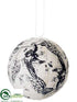Silk Plants Direct Vintage Ball Ornament - Ivory - Pack of 6