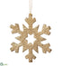 Silk Plants Direct Snowflake Ornament - Gold - Pack of 6