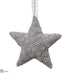 Silk Plants Direct Beaded Star Ornament - Silver - Pack of 2