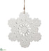 Silk Plants Direct Snowflake Ornament - White - Pack of 6