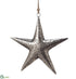 Silk Plants Direct Star Ornament - Silver  - Pack of 4
