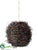 Mini Leaf Twig Ball Ornament - Brown Green - Pack of 4