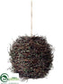 Silk Plants Direct Mini Leaf Twig Ball Ornament - Brown Green - Pack of 4