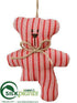 Silk Plants Direct Bear Ornament - Red White - Pack of 2