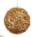 Silk Plants Direct Sequin Ball Ornament - Gold - Pack of 8