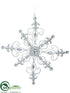 Silk Plants Direct Snowflake Ornament - Clear Silver - Pack of 8