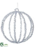 Silk Plants Direct Ball Ornament - Clear White - Pack of 1