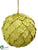 Rose Leaf Ball Ornament - Green - Pack of 12